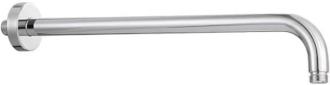 LONGHEXINA Shower Arm with Flange, 12.6 Inch Shower Head Extension Stainless Steel Wall Mounted, Shower Head Extender Universal G1/2 Standard for Rainfall Shower Head and Fixed Shower Head