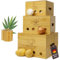 Bazeline Creations® Nachhaltige Bambus Trio Kartoffel Aufbewahrungsbox [3er Set] mit Deckel, Zwiebel & Knoblauch Aufbewahrung, Umweltfreundliche Küche mit Belüftungslöchern (Braun)