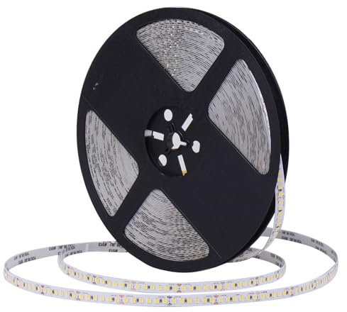 JBdusn 20m Striscia LED 4000K 180LED/m, 24V Nastro LED Luminoso 8mm Adesive Luci LED Strip Light Flessibili Tagliabile Luce Nastro Luminoso per Camera Cucina TV Decorazione (Senza Alimentatore)