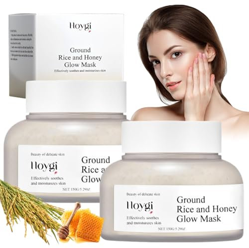2 Piezas Mascarilla Arroz y Miel 150g, Mask Rice of Joseon, Ground Rice and Honey Glow Mask, Mascarilla Arroz Facial, Reparadora/Hidratante/Reafirmante/Nutritiva/de Belleza