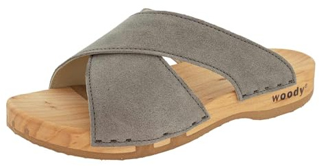 woody Damen Mila Clog Pantolette, Sand, 42 EU