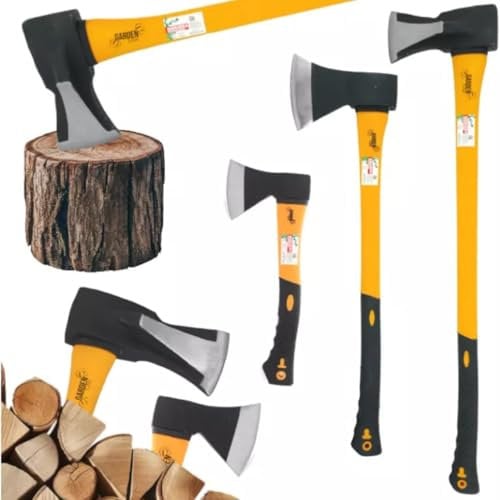 MIKONI (AXT 1000g- 1 Stück) Beil Handgriff Gummischutz Spaltaxt Spaltbeil Spalthammer Holzspalter Handbeil Fiberglas Spaltholz Spalter zur Auswahl: 600, 1000, 1400, 2000, 3000g, (AXT 1000g- 1 Stück)