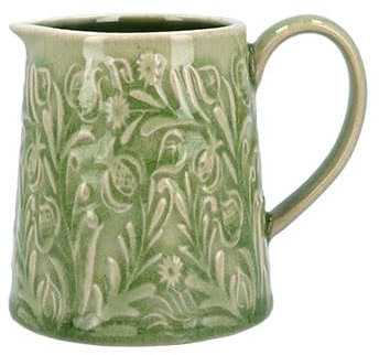 Gisela Graham Country Flowers Mini Jug, Green