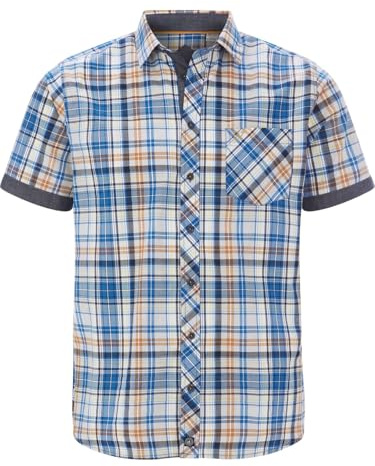 Jan Vanderstorm Herren Kurzarmhemd Wikthor Blau, 2XL (XXL) - 45/46