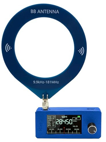 Cloudpower SI4732 Pocket Radio, 0.5-108 MHz Portable Receiver 1.9 Inch IPS Colour Display AM FM LSB USB, 800 mAh Battery Small Radio for Home or Travel (Blue-Loop Antenna)