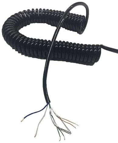 WANGF Cavo a molla Rete a doppino intrecciato schermato a 4 conduttori Cavo di alimentazione telescopico 20AWGG a 2 conduttori Cavo a spirale Cavo elastico a 6 conduttori(Stretch 2 meter)