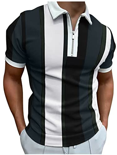 Poloshirt Mit Reißverschluss Herren Kurzarm Atmungsaktives T Shirt Sommer Polo Shirts Für Männer Regular Fit Bedrucken T-Shirt Freizeit Tennis Shirt Herren Us Polo Assn Hemd
