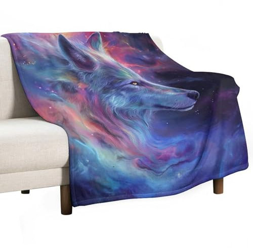 ECWECC Kuscheldecke Mit Wolf-Motiv Fleecedecke Tier Wölfe, Sanft Flanell Weich Decke Für Mädchen Kinder, Mikrofaser Couchdecke, Tier Wölfe Decke Geschenke (100x130cm)