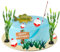 Hengrongshen Angeln Tortendeko Set, 17 Stücke Fishing Torten Zubehör mit Barsch Fisch, Angelrute, Wasserpflanzen, Gone Fishing Kuchendekoration Perfekt für Angel-Liebhaber, Geburtstage