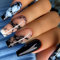 24 Pieces Shiny Full Cover Stick On Nails Marble False Nails Extra Press On Nails Ballerinas Artificial Nails