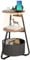 ARTETHYS Side Table with Charging Station, Small Round Coffee Table with 3 Colour LED Lights and Storage Basket, End Table with 3 Tier Shelves, Bedside Sofa Side Tables for Living Room Bedroom
