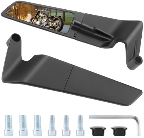 Liwogi M8 M10 - Set de espejos retrovisores y laterales para moto, espejos universales para extremo del manillar, giratorios 360°, ángulo ultraancho