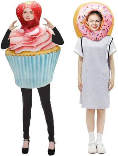 Muteitt Cupcake- Und Donut-kostüm, Halloween-Outfits Für Damen Und Herren, Lustiges Kuchenkostüm, Cosplay, Kostüm, Halloween-partykostüm