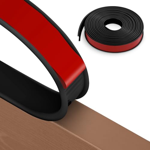 NUTKIT U-Form Selbstklebend Möbelkantenband,12mm*4m Schwarz TPE Wasserdicht