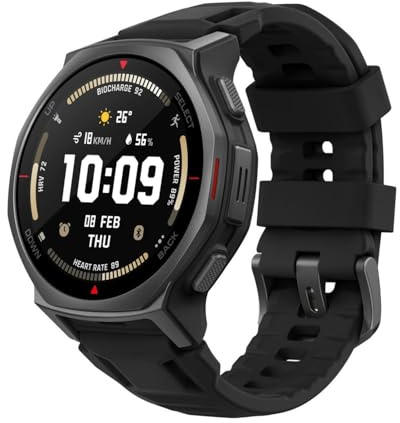 Amazfit T-Rex 3 Pro Smartwatch Outdoor 44 mm Display AMOLED in zaffiro, torcia integrata, ghiera in titanio, GPS Dual-Band, mappe offline, fino a 17 giorni di autonomia, 10 ATM, 180+ modalità sportive