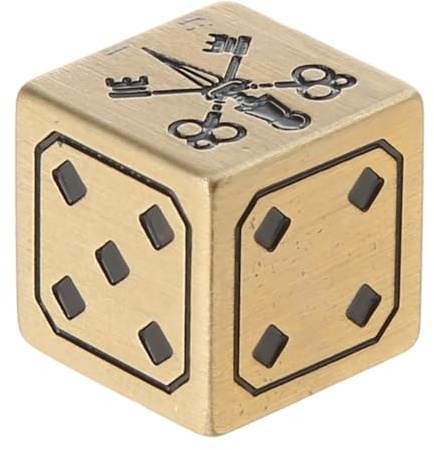 ROYJJ 6-seitige Würfel, 15 mm, D6, Metall-Rollenspiel, goldene Würfel, Rollenspiel, Zeug, geglättetes Messing, Spielrequisiten