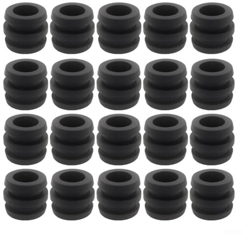 Solaughguy 20-teiliges Kickertisch-Gummipuffer-Set, Stoßdämpfer-Ersatzteile für Fußballtisch-Zubehör, schwarzer Kunststoff, verschleißfest (20 Stück)