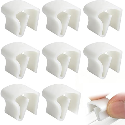 WQNNQW Universal Kunststoff Klemmhalter, Klemmträger Für Jalousien, 8 Pcs, Weiß, 3 x 2 cm, Aluminium Jalousien, Montage Ohne Schrauben Und Bohren