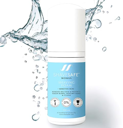 ShaveSafe Sensitive Rasierschaum Damen - Rasieren Für Intimbereich Und Empfindliche Haut - Antiallergischen Inhaltsstoffen - Kein Duft (100 ml)