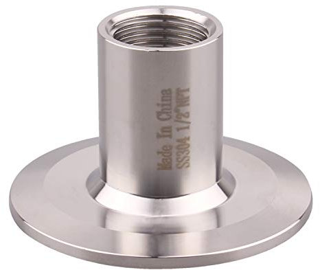 DERNORD Sanitary Female Threaded Pipe Fitting to 2 Inch TRI CLAMP OD 64mm Ferrule (Pipe Size: 1/2 NPT (2 Inch Tri clamp))