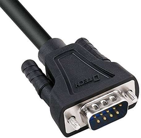 DTECH RS232 Serial Cable Extension Male to Female 2m 9 Pin Straight Through (6ft,Black)