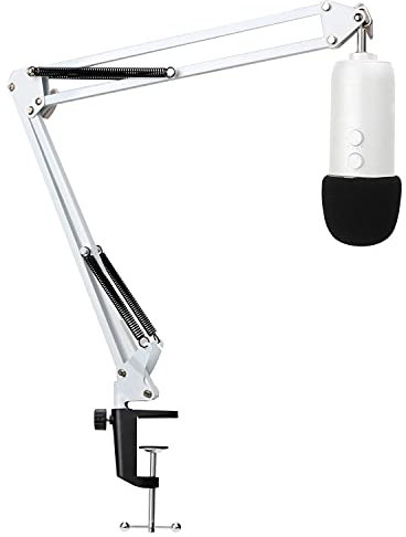 YOUSHARES Blue Yeti Soporte de Micrófono con Cubierta de Esponja - Soporte de Suspensión de Micrófono y Funda de Esponja para Blue Yeti y Yeti Pro(Blanco)