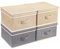 BrilliantJo Aufbewahrungsboxen mit Deckel, Faltbarer Aufbewahrungskorb für Kleidung mit Griff für Spielzeug, Bücher, Schrank, Schlafzimmer, Zuhause, Beige+Grau Set 33,5 * 31,75 * 17,5 cm