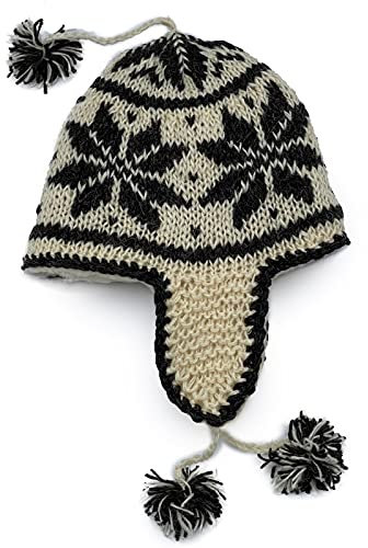 Hollert Unisex Strickmütze Norwegen Modell 02 Wintermütze Ohrenklappen Merinowolle kuschelig weich und warm Norweger Muster