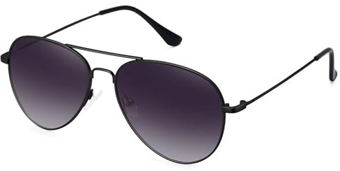 WOWSUN Classic Polarized Sonnenbrille für Damen Herren mit Etui (Black Frame Grey Lens)