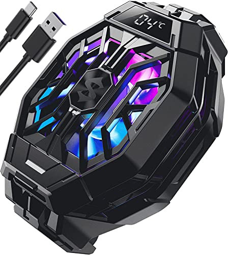 Black Shark FunCooler 2 Pro Handy Kühler Lüfter LED Temperaturanzeige Einschlaf Timer/Beleuchtung/Gebläsegeschwindigkeitseinstellungen Leise Gaming Halbleiter Kühlkörper für Smartphone (Schwarz)