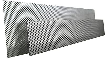 Edelstahl Lochblech 2,0mm Rv5-8 Länge 1m 1.4301 VA (60x1000mm)