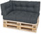 TexDeko® Garden Palettenkissen 120x80x18cm wasserabweisend UV - beständig In- & Outdoor Premium Sitzkissen gesteppt Palettenauflage für Europaletten (3-TLG Set, Anthrazit)