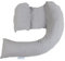 dreamgenii Pregnancy Support and Feeding Pillow, Support For Left Lateral Sleeping in Pregnancy and Beyond With Removable, Washable Cover - Grey Marl Cotton Jersey