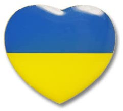 Flaggenpin Ukraine Herz Flaggen Pin Herz Pin Ukraine Heart Herz-Pin, hellblau gelb, 1,6cm