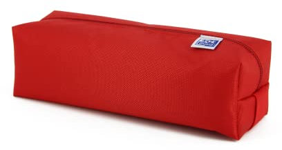Oxford Kangoo, Estuche Escolar Cuadrado con Goma Elástica, Tamaño Grande, Color Rojo