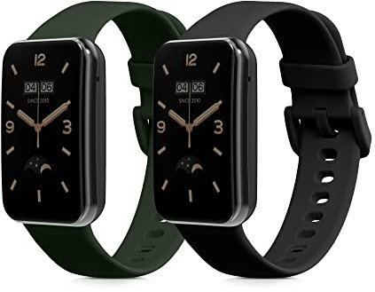 kwmobile 2X Sportarmband kompatibel mit Xiaomi Mi Band 7 Pro Armband - Fitnesstracker Band Set aus TPU Silikon