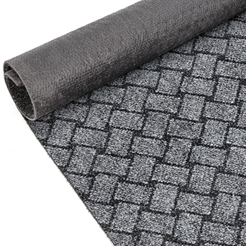 ANRO Schmutzfangmatte Flur Läufer Schmutzfangläufer Fußmatte Teppichläufer Flurteppich Türmatte Meterware Melbourne Grau 160x100cm