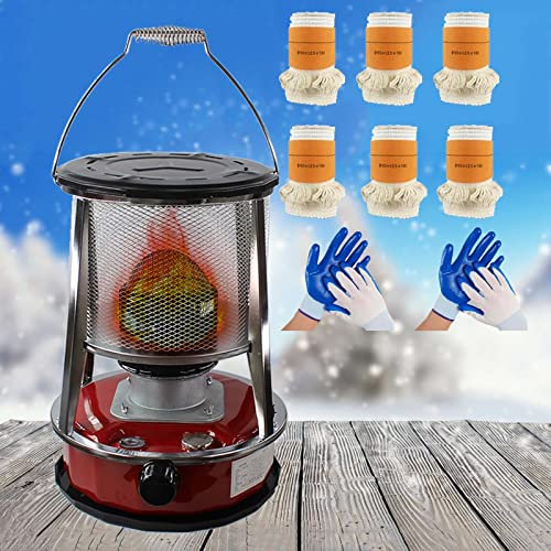 Samnuerly Ohne Strom Camping-Heizofen Petroleumheizung for Indoor Outdoor 2 In 1 Zelt Ölheizungen Patio Notheizung, Edelstahl (Size : 4.6L/Red) (4.6L/Red)