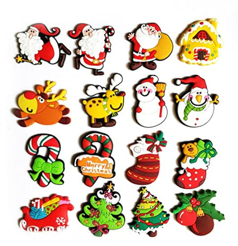 Imanes De Nevera De Navidad Imanes De Nevera De Navidad Imanes De Nevera Decoraciones De Nevera De Navidad Dibujos Animados Lindos Suaves para Vacaciones Regalo De Niño Decoraciones De Navidad 16pcs