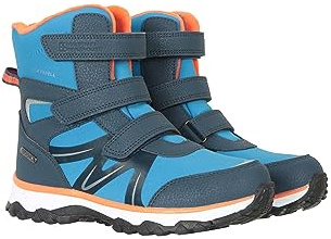 Mountain Warehouse Slope Kids Softshell Adaptive Snow Boots - Touch Strap Fastening Footwear, For Boys & Girls - Best for Winter, Skiing, Winter Sports, Walking Orange Junior Shoe Size 5
