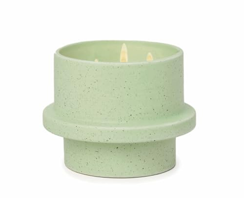 Paddywax Scented Candles Premium Folia Range Candle in Reusable Stackable Ceramic Pot, 326g, Bamboo & Green Tea