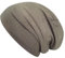 Wollhuhn ÖKO Jungen/Mädchen Bequeme Weiche Long Beanie/Mütze/Beanie-Mütze/Strickmütze/Kindermütze Jersey Gefüttert Übergangszeiten (Öko-Stoffe/Bio) (LB Einfarbig Oliv/Grau, M)