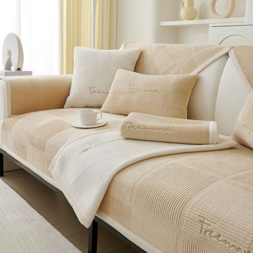 WYJHNLBEDC Sofa/Couch überzug/überwurf, Sofa überwurfdecke, Warmer Super Weicher Fleecedecke Sofabezug für Sofa L Form/U Form/Ecksofa 3/2/1 Sitzer, Sofaschutz Hund Kratzschutz Katze 70x210cm