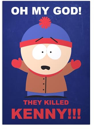 Displate Offiziell South Park MetallPoster Magnetische Befestigung Inklusive Lizenziert Bilder Hochwertiges Poster Stan - Oh My God 45 cm x 32 cm
