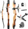 Bogenschießen Recurve Bogen Set für Anfänger Erwachsene 66 68 70 Holzbogen Jugend Bogen Set 14-40lbs Takedown Langbogen Jagd Bogen Sportbogen (68-36lbs, Bogenset 1-Schwarze gliedmaßen)