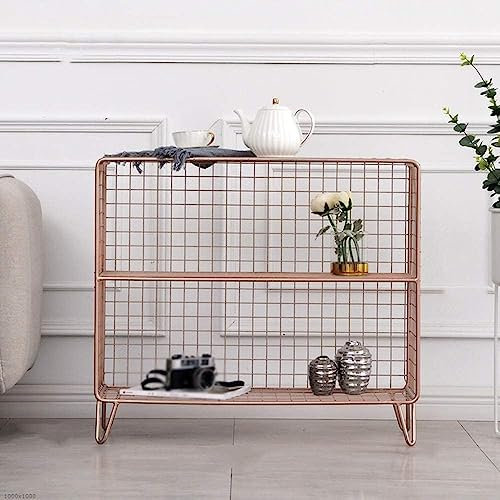 Libreria Soggiorno Camera da Letto Libreria/Struttura in Ferro battuto Scaffale multistrato (Color : Rose Gold)