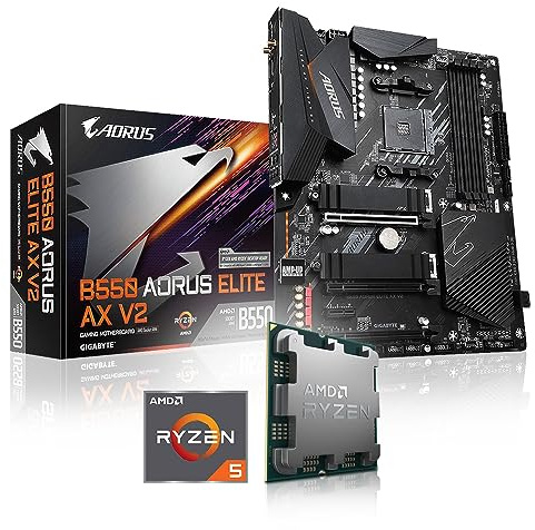 Memory PC Kit d'évolution PC Ryzen 5 5500 6X 3.6 GHz, 8 GB DDR4, GIGABYTE B550 AORUS Elite AX V2, Entièrement assemblé et testé