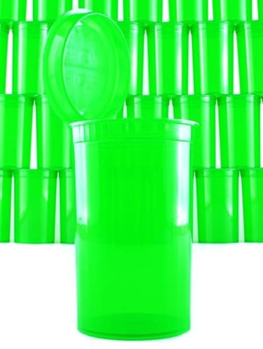 Ali Bongo - Bulk Case - 225 19 Dram Transparcent Green Pop Top Container Vials - FDA Approved Medical Grade Plastic
