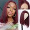 Wear and Go Glueless Wigs Pre Cut Lace Glueless Human Hair Wig Pre Plucked Natural Hairline Glueless 99J BOB Straight Wig Upgraded for Black Women 4×4HD Lace Beginner Friendly 180% Density 14inch