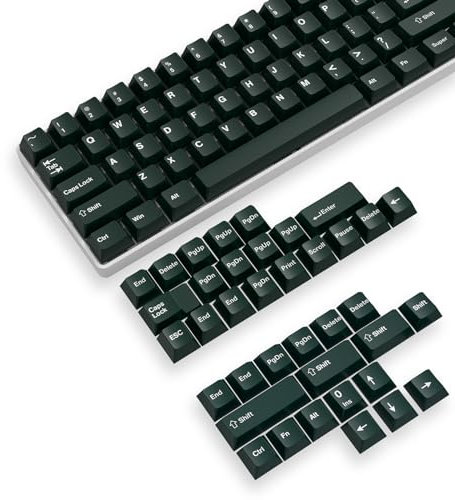 PBT Keycaps 142 Keys Cherry Profile Double-Shot Full Keycap Set ANSI Layout for Mechanical Keyboard, Compatible with MX Switches Cherry/Gateron/Kailh/Akko Switch (Jungle Green, Only Keycaps)